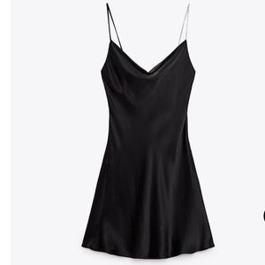 Zara RHINESTONE STRAP SLIP DRESS